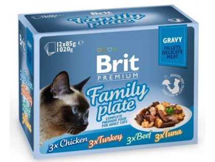 Brit Premium Cat Delicate Fillets in Gravy Familly Plate 1020g (12x85g)