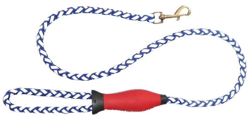 Vodítko nylon splétané reflexní s rukojetí 11mm x 120cm