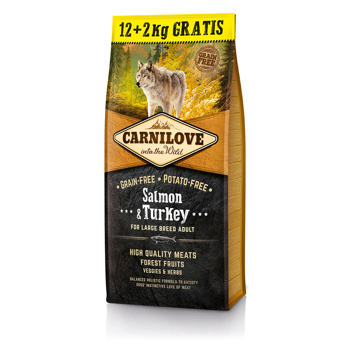 Carnilove Salmon & Turkey for large breed adult 12 + 2kg ZDARMA