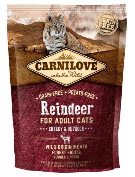 Carnilove CAT Reindeer for Adult Cats - Energy & Outdoor 400g