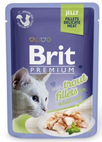Brit Premium Cat Delicate Fillets in Jelly with Trout 85g