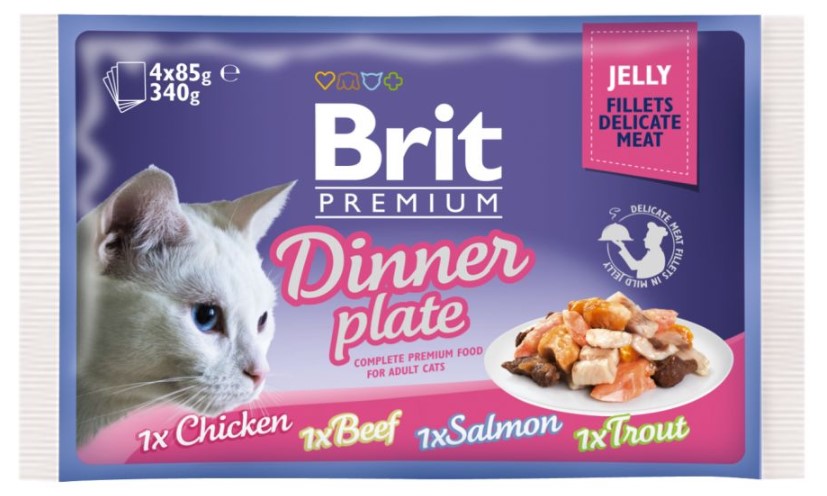 Brit Premium Cat Delicate Fillets in Jelly Dinner Plate 340g (4x85g)