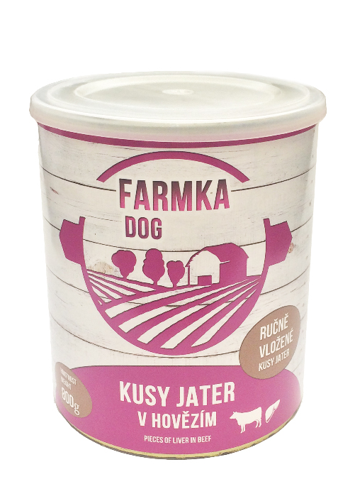 FARMKA DOG masová konzerva s játry 800g