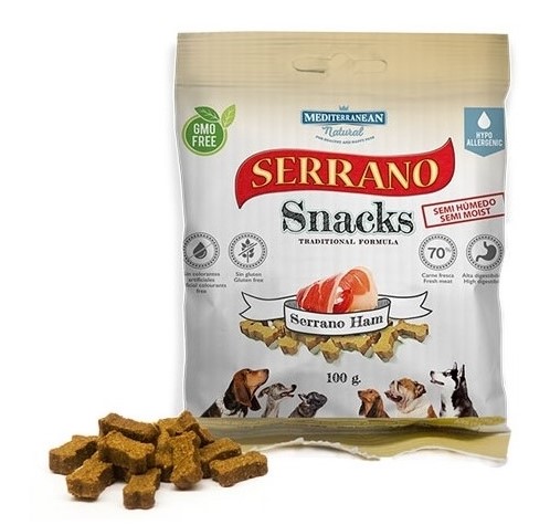 Serrano Snack Meditky tréninkové kostičky šunkové 100g