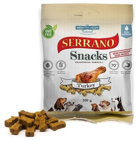 Serrano Snack Meditky tréninkové kostičky krůtí 100g