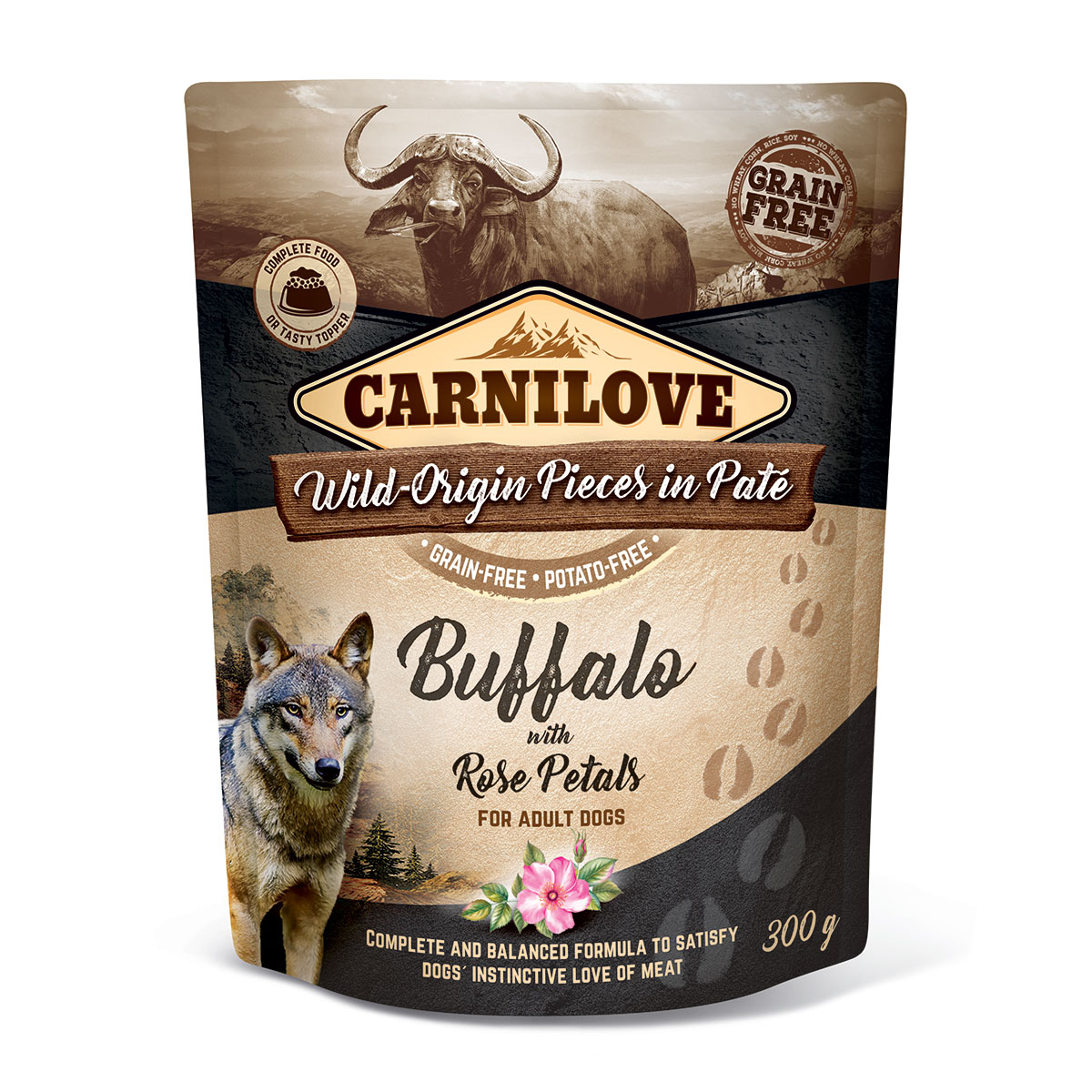 Carnilove Dog Pouch Paté Buffalo with Rose Petals 300g