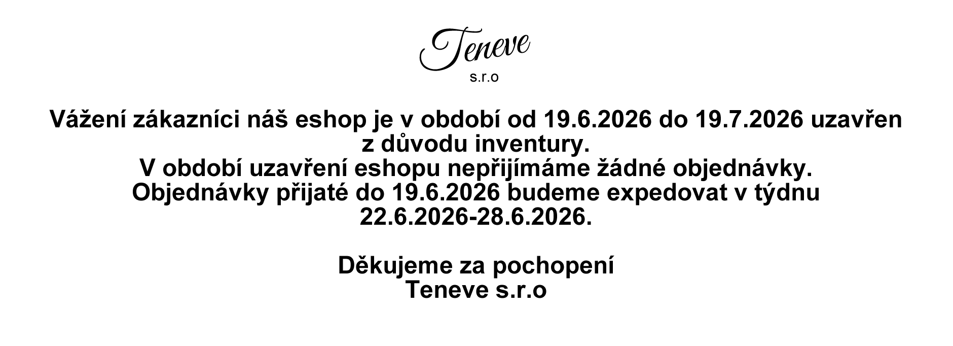 Eshop uzavřen