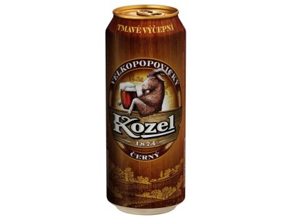Velkopopovický Kozel Černý pivo výčepní tmavé plech 0,5 l
