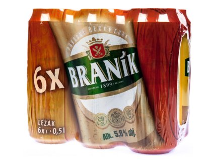 Braník 12°Pivo světlé ležák plech 6 x 0,5l