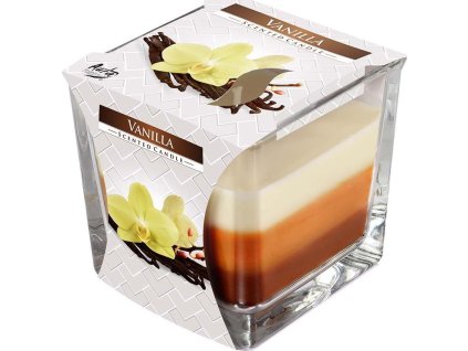 BISPOL Vonná svíčka tříbarevná Vanilla 170 g