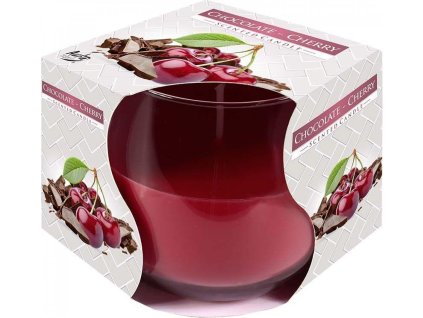 Bispol Aura vonná svíčka ve skle 100 g - Chocolate cherry