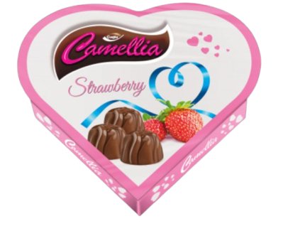 Camellia srdce Strawberry bonboniéra  110g