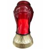 Lampa hřbitovní DEKOR MIX skleněná 150g červená d11x27,5cmBez