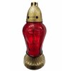 Lampa hřbitovní DEKOR MIX skleněná 150g červená d11x27,5cm