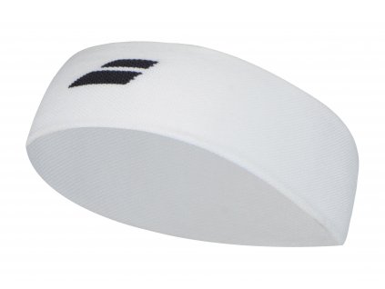 babolat logo headband white