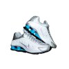Nike Shox R4 Metallic Silver White Blue Lagoon