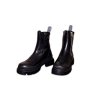 KARL LAGERFELD TREKKA MAX NFT ZIP STRETCH BOOT BLACK PU W/SILVER