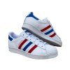 adidas Superstar White Blue Scarlet