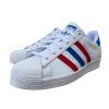 adidas Superstar White Blue Scarlet