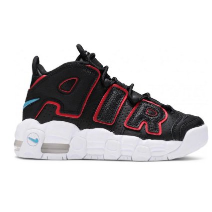 Air More Uptempo Black Fusion Red (GS)-Juniorské volnočasové boty (Velikost 5.5 Y)