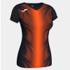 OLIMPIA T-SHIRT BLACK-ORANGE S/S WOMAN-Dívčí triko (Velikost XXS=141-152cm)