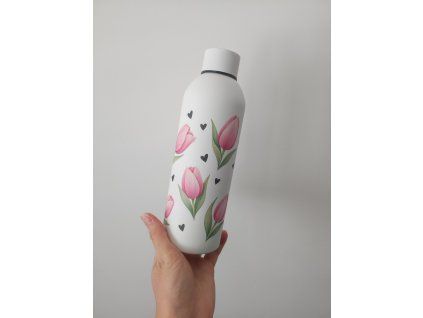 Nerezová láhev Tulipány