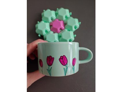 Hrnek Tulipány - mátový