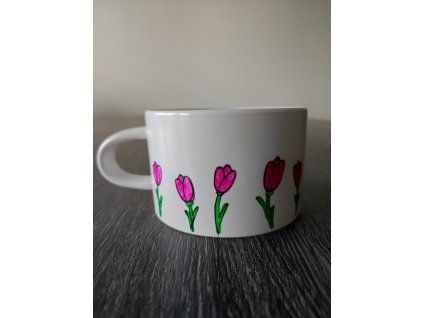 Hrnek Tulipány - bílý