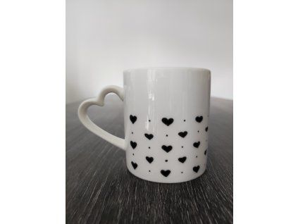 Hrnek Černá srdíčka 260 ml