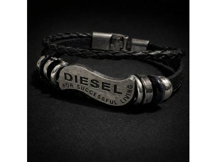 Pánský kožený náramek s nápisem Diesel