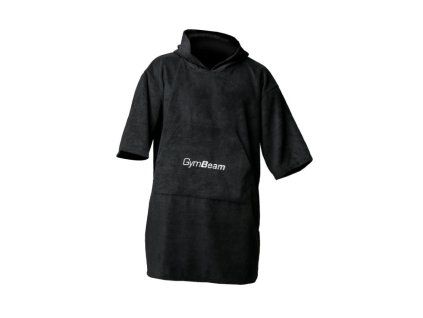 towel poncho terry black gymbeam 1