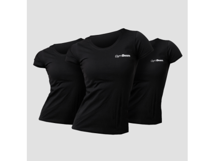 Dámske tričko Basic 3Pack Black - GymBeam (Veľkosť XS - 3pack)