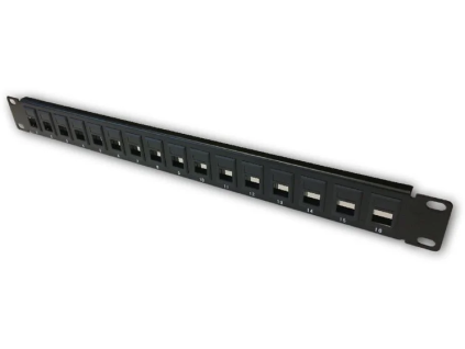 datacom patch panel 19 neosazeny 16 port 1u bk ien68452