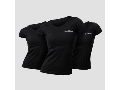 Dámske tričko Basic 3Pack Black - GymBeam (Veľkosť XS - 3pack)