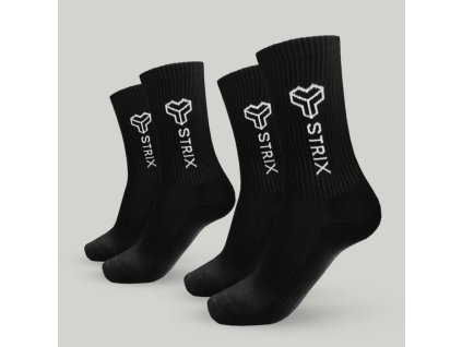 Ponožky Essential Crew 2Pack Black - STRIX (Veľkosť L)