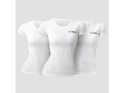 Dámske tričko Basic 3Pack White - GymBeam (Veľkosť XS - 3pack)