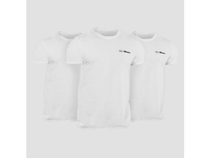 Tričko Basic 3Pack White - GymBeam (Veľkosť S - 3pack)