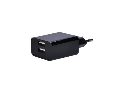 solight usb nabijeci adapter 2x usb 3100ma max ac 230v cerny ien501233