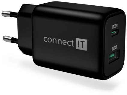 connect it wanderer2 gan nabijeci adapter 1 usb c 1xusb a 33w pd cerna ien507152