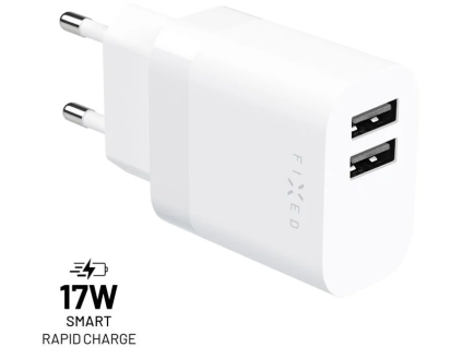 sitova nabijecka fixed s 2xusb vystupem 17w smart rapid charge bila ien510428