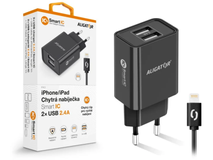 aligator sitova nabijecka iphone ipad 2xusb vyst 2 4a smart ic cerna ien552795