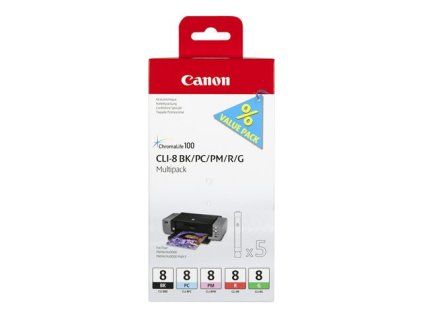 canon cli 8 bk pc pm r g multipack ien555503