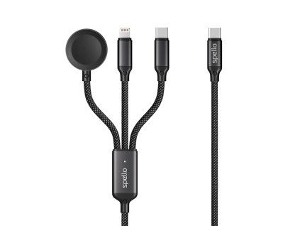 spello 3in1 cable usb c to usb c lightning apple watch 1 2m cerna ien566691