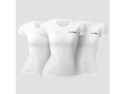 Dámske tričko Basic 3Pack White - GymBeam (Veľkosť XS - 3pack)