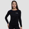 Dámske tričko s dlhým rukávom Basic Black - GymBeam (Veľkosť XS)