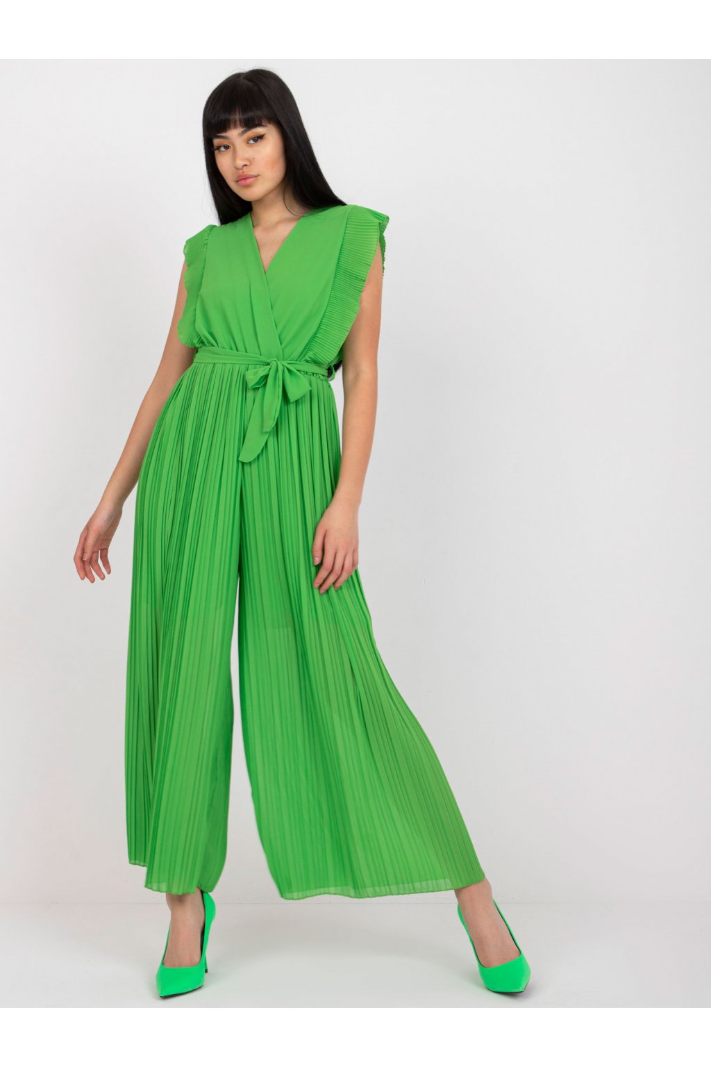 pol pl Zielony plisowany kombinezon z szerokimi spodniami 386055 3
