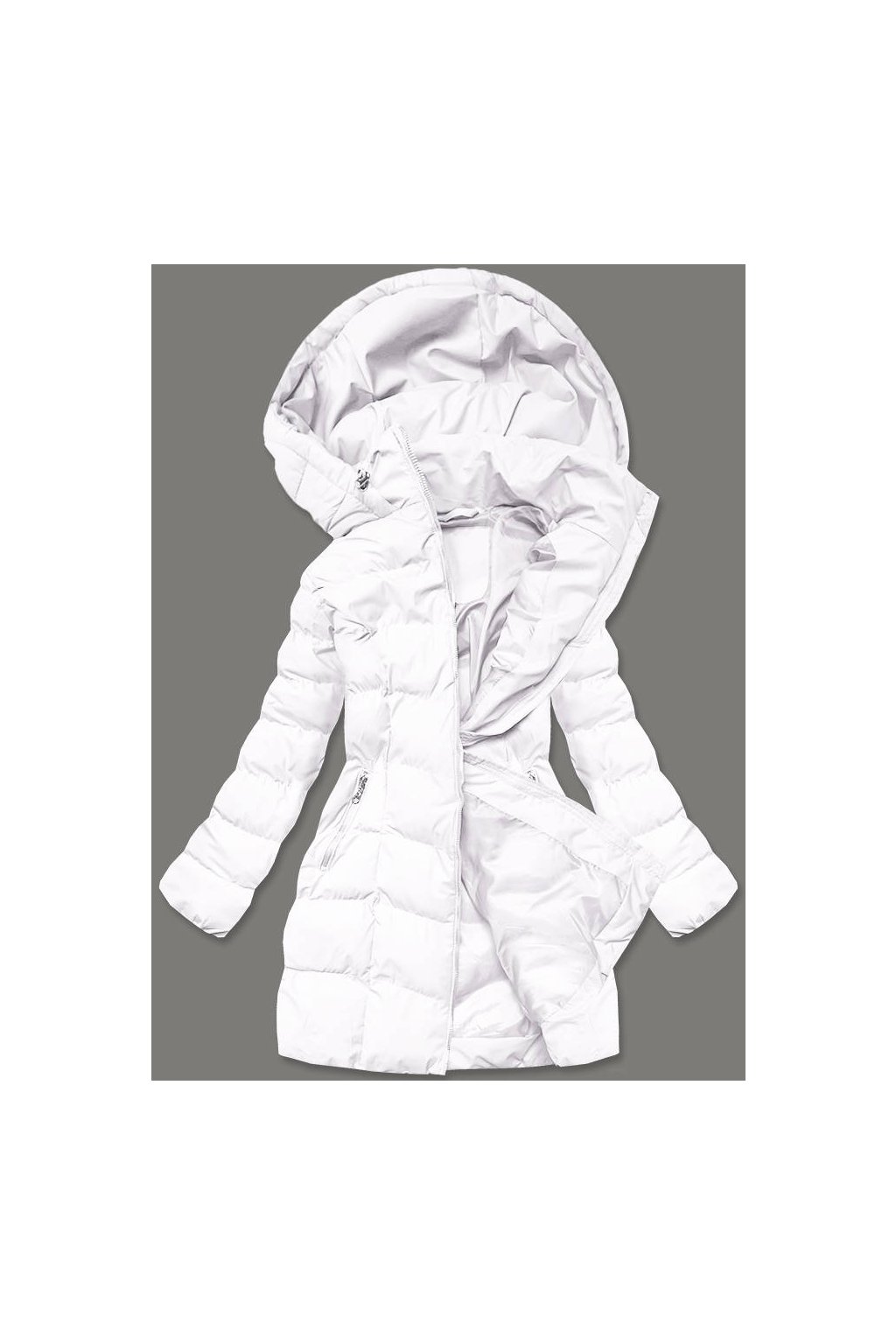 Dámska zimná bunda s kapucňou 5M-750 biela