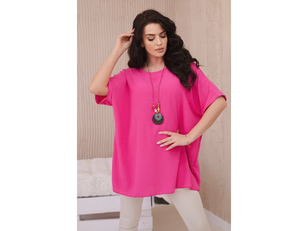 Dámska blúzka s príveskom Vera ružová (Veľkosť Univerzálna)