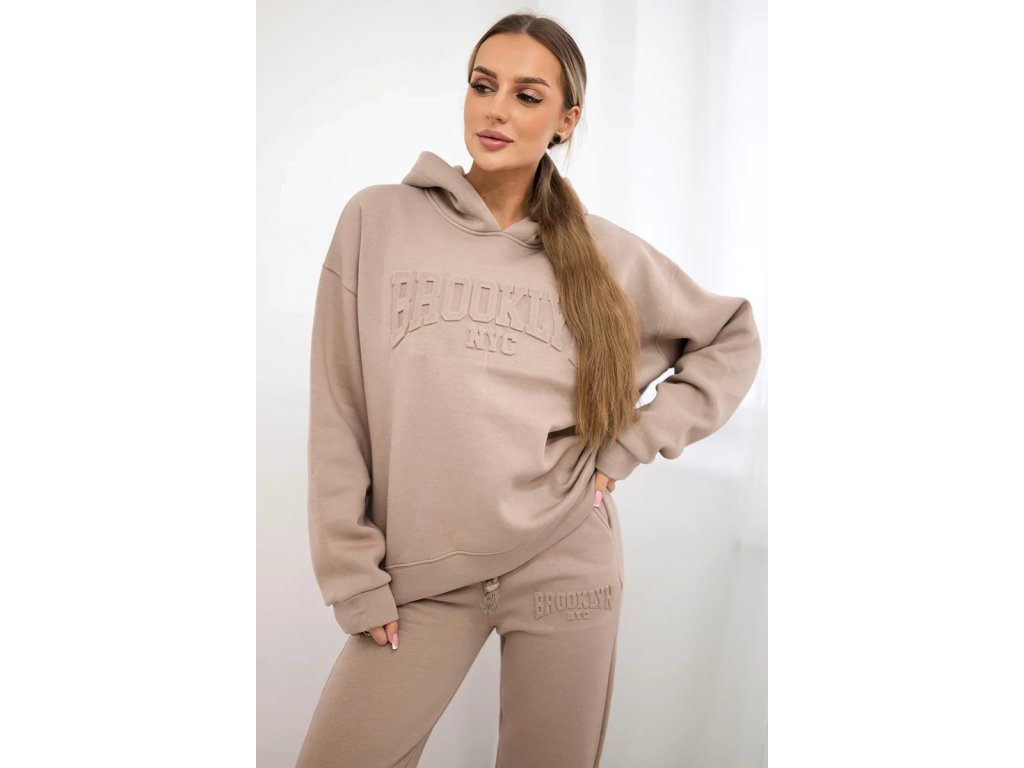 Tepláková súprava Verita tmavá béžová (Veľkosť Univerzálna)