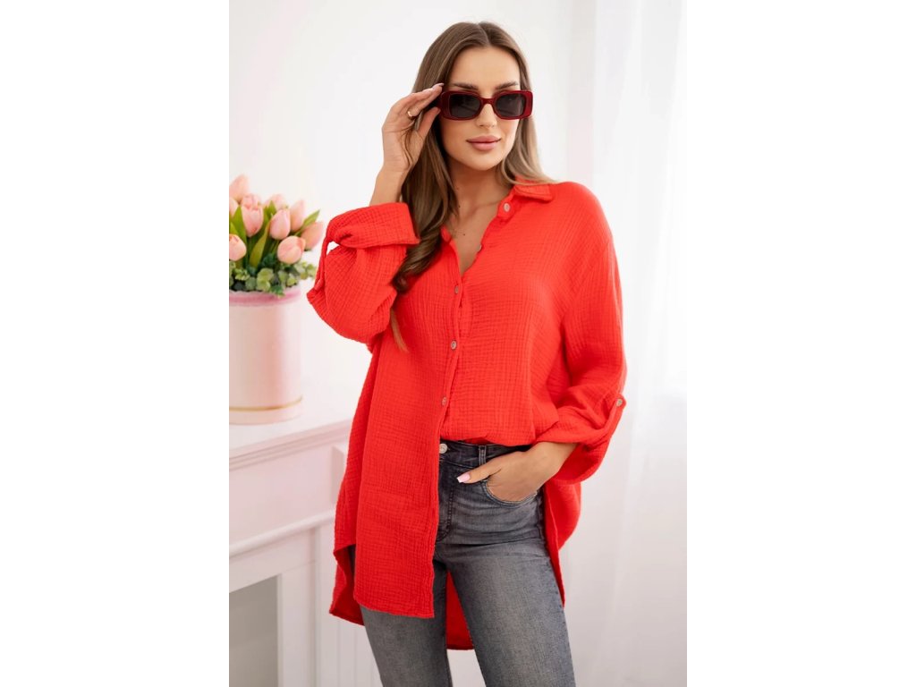 Dámska košeľa Sappy Plus Size červená (Veľkosť Univerzálna)